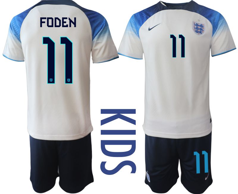 Youth 2022 World Cup National Team England home white #11 Soccer Jersey->youth soccer jersey->Youth Jersey